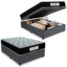 Cama Box Baú Casal Sintético + Colchão Molas Ensacadas SerenePrime Sonnolux 138x188x69 Cinza