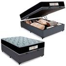 Cama Box Baú Casal Sintético + Colchão Molas Ensacadas Sereneprime Sonnolux 138x188x69 Cor:cinza
