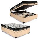 Cama Box Baú Casal Sintético + Colchão Ortobom Iso Dupla Face 60X138X188