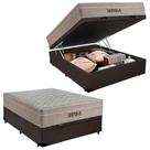 Cama Box Baú Casal Sintético Cremil + Colchão Molas Ensacadas Airprime 138x188x65cm Marrom Cama Box Baú Casal Sintético Cremil + Colchão Molas Ensacadas Airprime 138x188x65cm Marrom