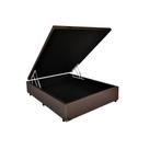 Cama Box Baú Casal Sintético Marrom 38x138x188
