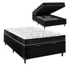 Cama Box Baú Casal Sintético Preto Colchão de Espuma Semi Ortopédica Extra Firme 80kg Cama Box Baú Casal Sintético Preto Colchão de Espuma Semi Ortopédica Extra Firme 80kg