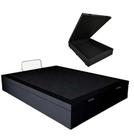 Cama Box Baú Casal, Sintético Preto
