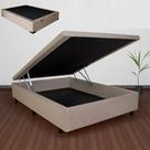 Cama Box baú casal suede 138x188 Sllep Camas Bege