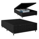Cama Box Baú Casal Suede 42x138x188 - Preto Cama Box Baú Casal Suede 42x138x188 - Preto