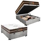 Cama Box Baú Casal Suede Colchão Molas Ensacadas Colchões 138cm Suporta Até 120 Kg Por Pessoa cinza