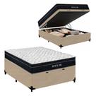 Cama Box Baú Casal Suede + Colchão Molas Ensacadas Royal Sleep Royal Air 138x188x67 Cama Box Baú Casal Suede + Colchão Molas Ensacadas Royal Sleep Royal Air 138x188x67