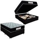 Cama Box Baú Casal Suede + Colchão Molas Ensacadas SerenePrime Sonnolux 138x188x69 Preto Cama Box Baú Casal Suede + Colchão Molas Ensacadas SerenePrime Sonnolux 138x188x69 Preto
