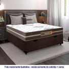 Cama Box Baú Casal Suede + Colchão Molas Ensacadas Texas Colchões 138x188x63cm Marrom