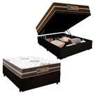 Cama Box Baú Casal Suede + Colchão Molas Ensacadas Texas Colchões 138x188x63cm Preto