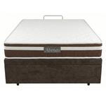 Cama Box Bau Casal Suede Marrom + Colchão Atenas Molas Ensacadas - Comfort Prime