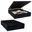 Cama Box Baú Casal Suede Mega Cama 138x188x45cm Preto Cama Box Baú Casal Suede Mega Cama 138x188x45cm Preto
