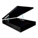 Cama Box Baú Casal Suede Preto 138x188