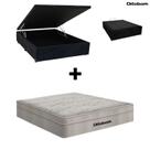 Cama Box Baú Casal Suede Preto e Colchão de Mola Ensacada Casal Airtech Ortobom Cama Box Baú Casal Suede Preto e Colchão de Mola Ensacada Casal Airtech Ortobom