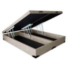 Cama Box Baú Casal Universal Bege Bipartido Com Pistão A Gás - 138x188x41