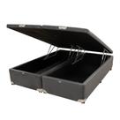 Cama Box Baú Castor Casal Bi Partido Vellus Cinza 138x188x35cm