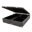 Cama Box Baú Castor Queen Vellus Cinza 158x198x35cm