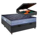 Cama Box Bau Cinza Casal + Colchão Molas Ensacadas