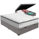 Cama Box Baú Cinza e Colchão Amsterdã Molas Ensacadas Casal Probel