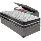 Cama Box Baú Cinza e Colchão Classic Preto Molas ensacadas Solteiro Anjos