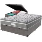 Cama Box Baú Cinza e Colchão Evolution Molas Ensacadas Casal Probel