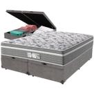 Cama Box Baú Cinza e Colchão Evolution Molas Ensacadas Queen Probel Cama Box Baú Cinza e Colchão Evolution Molas Ensacadas Queen Probel