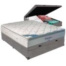 Cama Box Baú Cinza e Colchão Freedom Molas Ensacadas Casal Ortobom