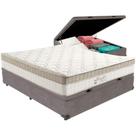 Cama Box Baú Cinza E Colchão King Best Molas Ensacadas Casal 138x188x33 Anjos Cama Box Baú Cinza E Colchão King Best Molas Ensacadas Casal 138x188x33 Anjos