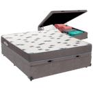 Cama Box Baú Cinza e Colchão Light Espuma D33 Casal Ortobom Cama Box Baú Cinza e Colchão Light Espuma D33 Casal Ortobom