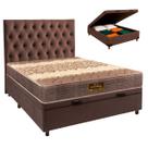 Cama Box Bau + Colchão Casal D26 Ortophedic Sankonfort + Cabeceira Estofada