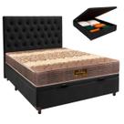 Cama Box Bau + Colchão Casal D26 Ortophedic Sankonfort + Cabeceira Estofada