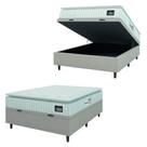 Cama Box Baú Colchão Casal Espuma D33 Vangogh Pillow Top 138x188x70cm Branco / Bege Hellen - Suporta até 120kg por Pessoa