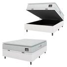 Cama Box Baú Colchão Casal Espuma D33 Vangogh Pillow Top 138x188x70cm Branco Linho Hellen Branco