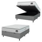 Cama Box Baú Colchão Casal Espuma D33 Vangogh Pillow Top 138x70cm Branco/cinza Hellen Branco Cama Box Baú Colchão Casal Espuma D33 Vangogh Pillow Top 138x70cm Branco/cinza Hellen Branco