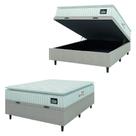Cama Box Baú Colchão Casal Espuma D45 Lazio Pillow Top 138x188x70cm Branco / Bege Hellen - Suporta até 120kg por Pessoa Cama Box Baú Colchão Casal Espuma D45 Lazio Pillow Top 138x188x70cm Branco / Bege Hellen - Suporta até 120kg por Pessoa
