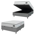 Cama Box Baú Colchão Casal Espuma D45 Lazio Pillow Top 138x188x70cm Branco-Cinza Hellen Suporta até 120kg por Pessoa Cama Box Baú Colchão Casal Espuma D45 Lazio Pillow Top 138x188x70cm Branco-Cinza Hellen Suporta até 120kg por Pessoa