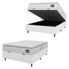 Cama Box Baú Colchão Casal Espuma D45 Lazio Pillow Top 138x188x70cm Linho Branco Hellen Branco