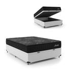 Cama Box Baú Colchão Casal Molas Ensacadas Absoluto City Pillow Top 138x188x64cm Conforto premium Branco