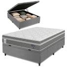 Cama Box Baú Colchão Casal Molas Ensacadas Euro In Up 138x188x67cm Cinza / Branco Probel - Suporta até 110kg por Pessoa Cama Box Baú Colchão Casal Molas Ensacadas Euro In Up 138x188x67cm Cinza / Branco Probel - Suporta até 110kg por Pessoa
