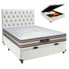 Cama Box Bau + Colchão Casal Molas Ensacadas Legriff Sankonfort + Cabeceira Estofada