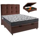 Cama Box Bau + Colchão Casal Ortobom D33 Iso100 + Cabeceira Estofada