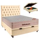 Cama Box Bau + Colchão Casal Ortobom Molas Ensacadas Airtech + Cabeceira Estofada