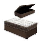 Cama Box Baú + Colchão de Solteiro Ortobom D45 Iso 150 88x188x60cm