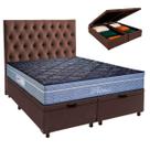 Cama Box Bau + Colchão Queen Molas Ensacadas Petrus Paropas + Cabeceira Estofada Cama Box Bau + Colchão Queen Molas Ensacadas Petrus Paropas + Cabeceira Estofada