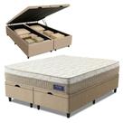 Cama Box Baú Colchão Queen Molas Superlastic Euro Pillow Start 158x198x65cm Apolo Bege