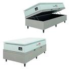 Cama Box Baú Colchão Solteiro Espuma D33 Vangogh Pillow Top 88x188x70cm Branco / Bege Hellen - Suporta até 120kg por Pessoa Cama Box Baú Colchão Solteiro Espuma D33 Vangogh Pillow Top 88x188x70cm Branco / Bege Hellen - Suporta até 120kg por Pessoa