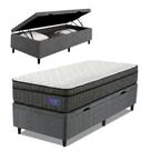 Cama Box Baú Colchão Solteiro Ortopédico D33 Euro Pillow Ultra 88x188x66cm