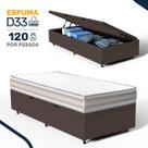 Cama Box Baú com Colchão de Espuma D33 Double Face Territory Hellen Solteiro 88cm