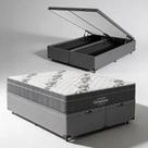 Cama Box Baú com Colchão de Espuma D33 Ortobom Airtech Ortopillow 100 Queen 158cm Cama Box Baú com Colchão de Espuma D33 Ortobom Airtech Ortopillow 100 Queen 158cm