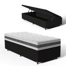 Cama Box Baú com Colchão de Espuma D45 Double Face Air Pro Força Anjos Solteiro 88cm